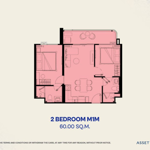 The Title Vivana, 2 bedroom apartments - from 60 m² to 66 m²