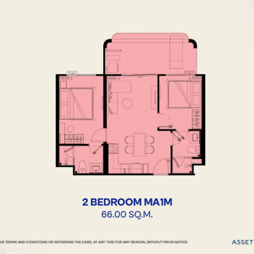 The Title Vivana, 2 bedroom apartments - from 60 m² to 66 m²