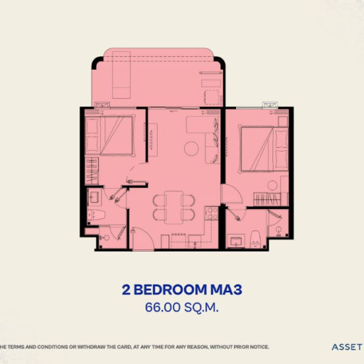 The Title Vivana, 2 bedroom apartments - from 60 m² to 66 m²